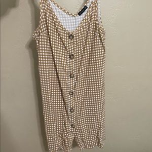 Cotton On Orange Brown Gingham Dress